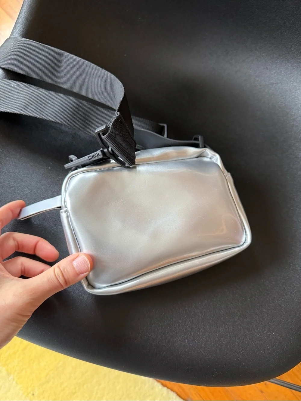 Rains Silver Metallic Box Bag Micro - Picture 3 of 6